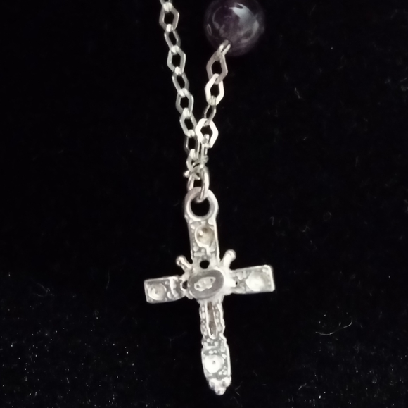 925 amethyst rosary bracelet with crucifix - Picture 4 of 13